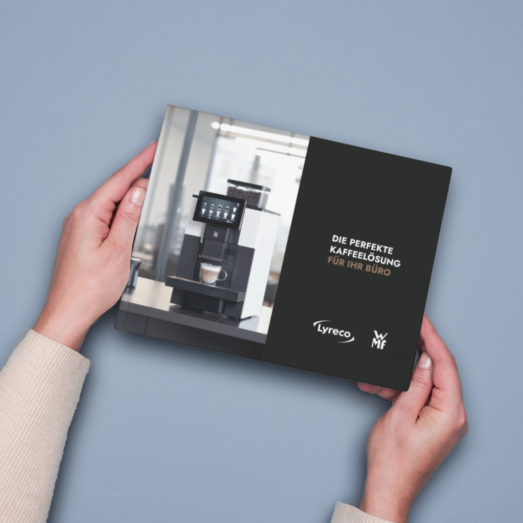 Lyreco bietet die perfekte Kaffeelösung für Ihr Büro. In unserer Broschüre finden Sie alle Details und Informationen zu unserem Kaffee-Service und den dazugehörigen Kaffeevollautomaten von unserem Partner WMF.